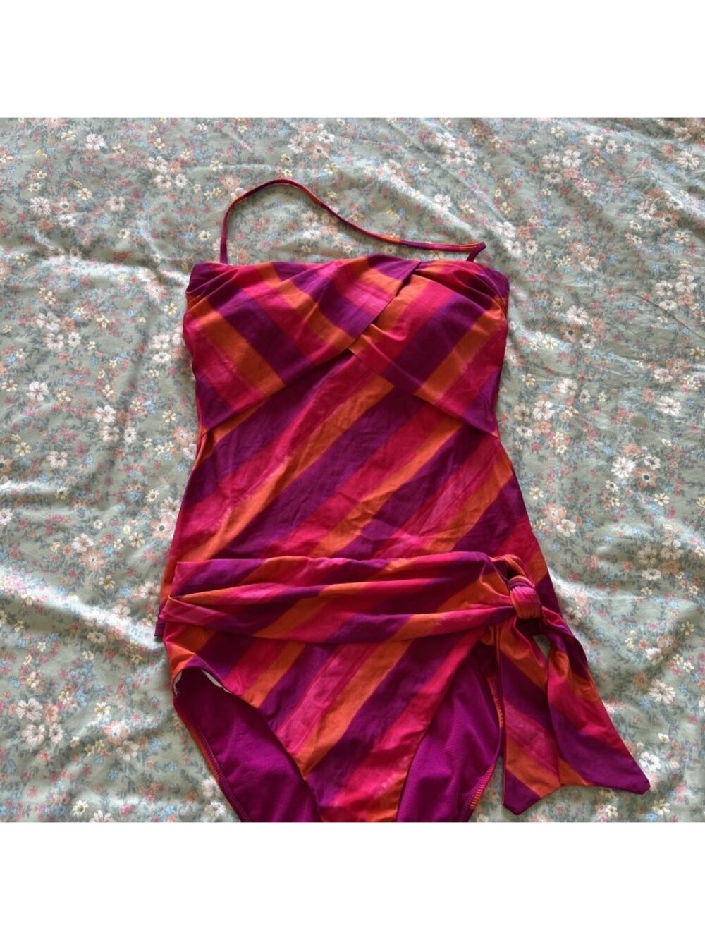 Ralph Lauren tankini swimsuit (Size 10) Pink retro stripe